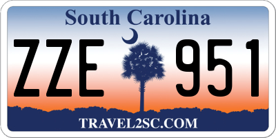 SC license plate ZZE951