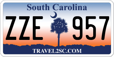 SC license plate ZZE957