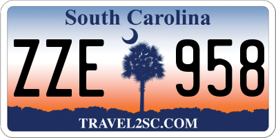 SC license plate ZZE958