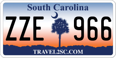 SC license plate ZZE966