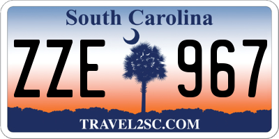 SC license plate ZZE967