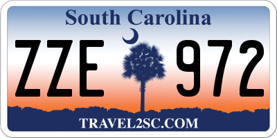 SC license plate ZZE972