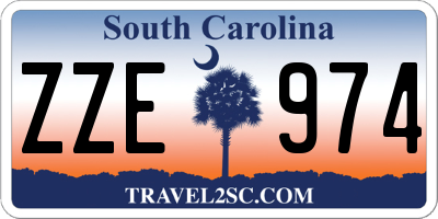 SC license plate ZZE974