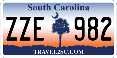 SC license plate ZZE982