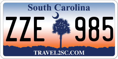SC license plate ZZE985