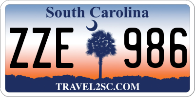 SC license plate ZZE986