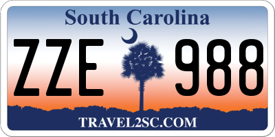 SC license plate ZZE988
