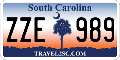 SC license plate ZZE989