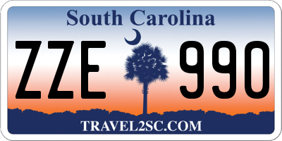 SC license plate ZZE990