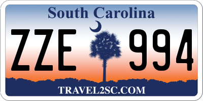 SC license plate ZZE994