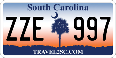 SC license plate ZZE997