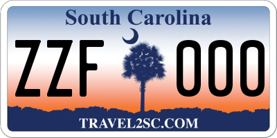 SC license plate ZZF000