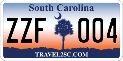 SC license plate ZZF004