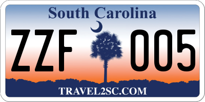 SC license plate ZZF005