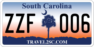 SC license plate ZZF006