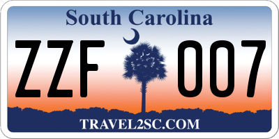 SC license plate ZZF007