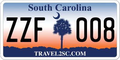 SC license plate ZZF008