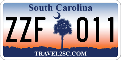 SC license plate ZZF011