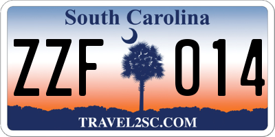 SC license plate ZZF014