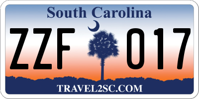 SC license plate ZZF017