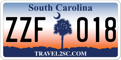 SC license plate ZZF018