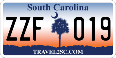 SC license plate ZZF019