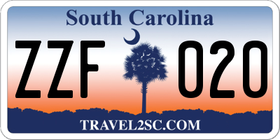 SC license plate ZZF020