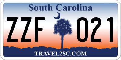 SC license plate ZZF021