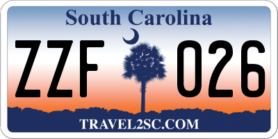 SC license plate ZZF026