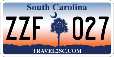 SC license plate ZZF027