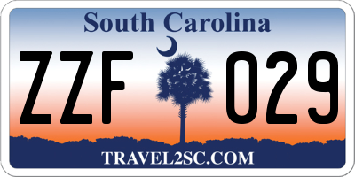 SC license plate ZZF029