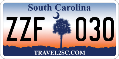 SC license plate ZZF030