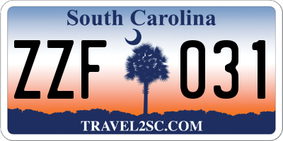 SC license plate ZZF031