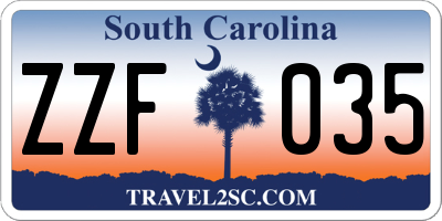 SC license plate ZZF035