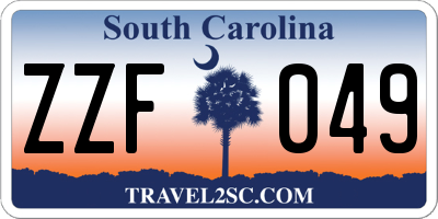 SC license plate ZZF049