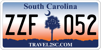 SC license plate ZZF052