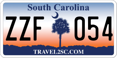 SC license plate ZZF054