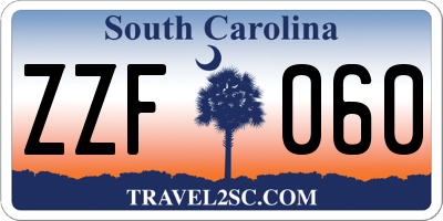 SC license plate ZZF060