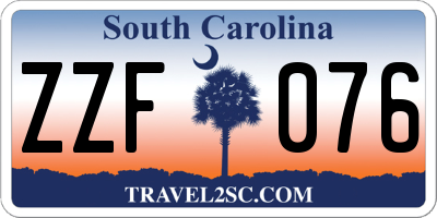 SC license plate ZZF076