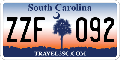 SC license plate ZZF092