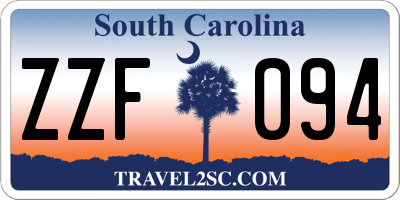 SC license plate ZZF094