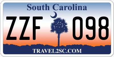 SC license plate ZZF098