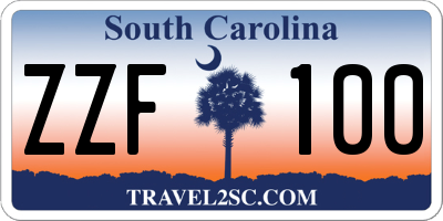 SC license plate ZZF100