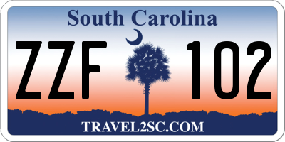 SC license plate ZZF102