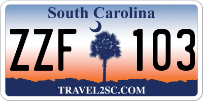 SC license plate ZZF103