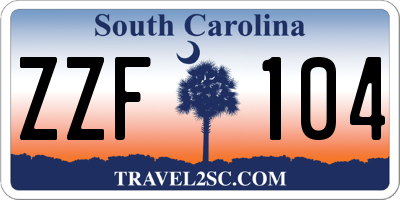 SC license plate ZZF104