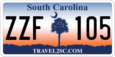 SC license plate ZZF105