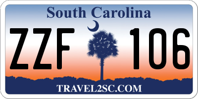 SC license plate ZZF106