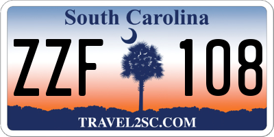 SC license plate ZZF108