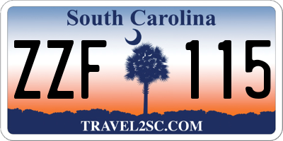 SC license plate ZZF115